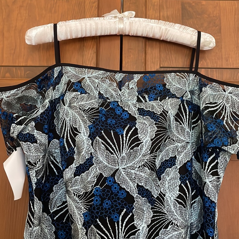 Beautiful black and blue off the shoulder dress